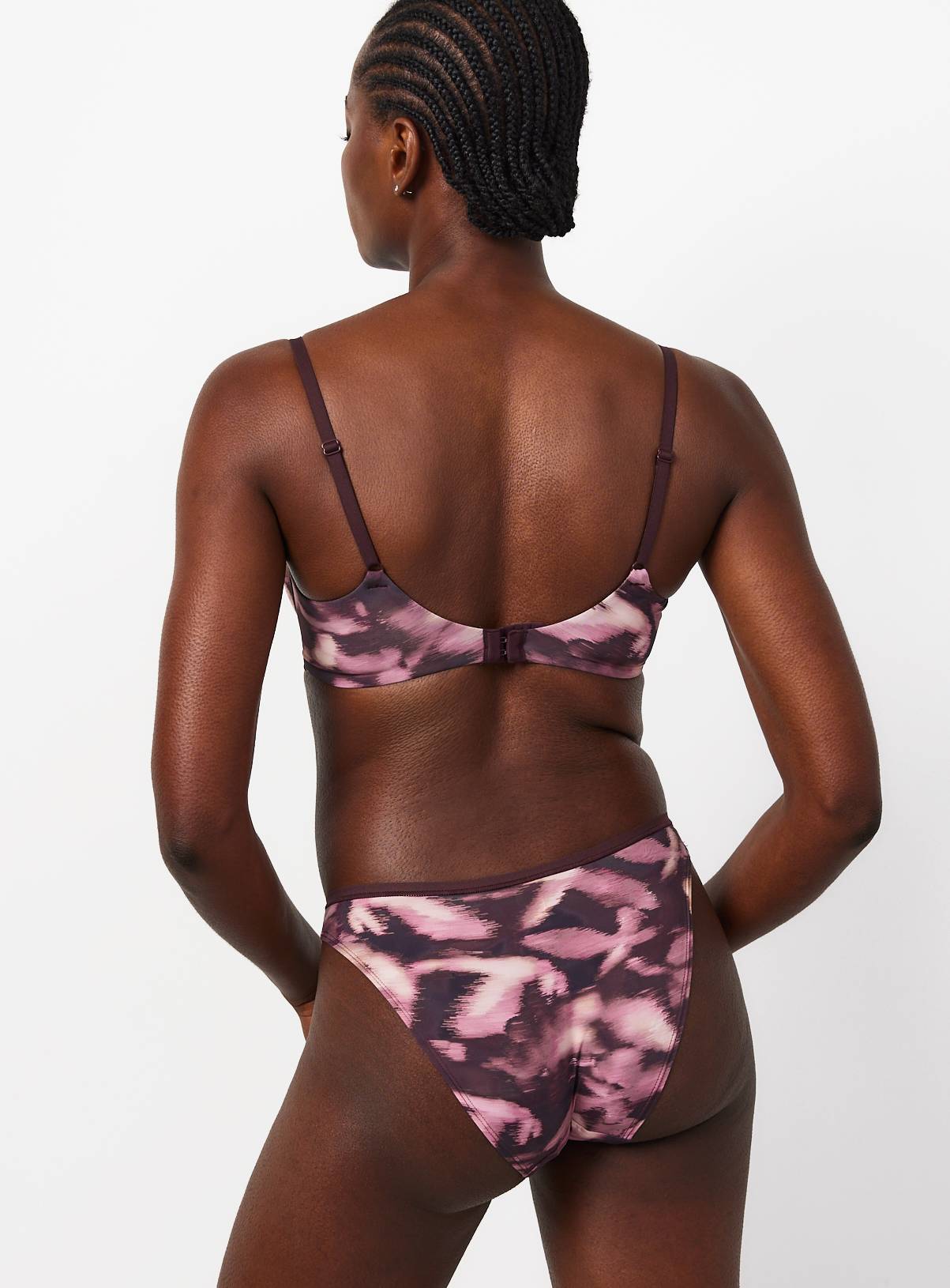 Dark Red V Front Blurred Floral Tanga Brief 16 - Image 4
